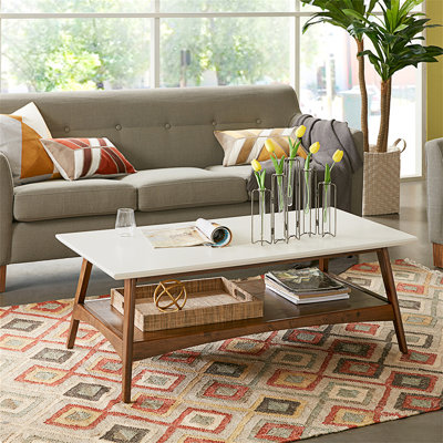 17 Stories Balboa Distressed Pine 2-Piece Coffee And End Table Set